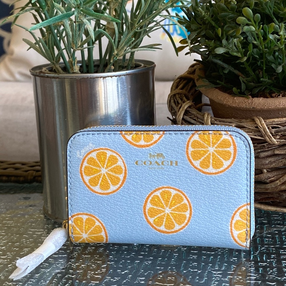 Coach Blue Mini Orange Wallet NWT - Picture 16 of 16
